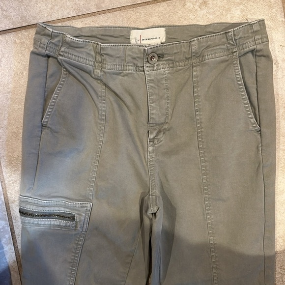 Anthropologie Olive Green Utility Skinny Crop Pants 26 - Picture 3 of 6